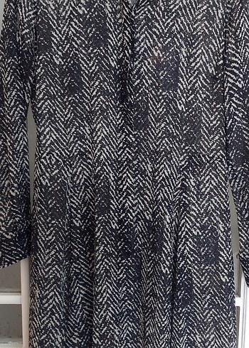 Bohem Gri Yılan Desenli V Yaka Tunik - Görsel 5