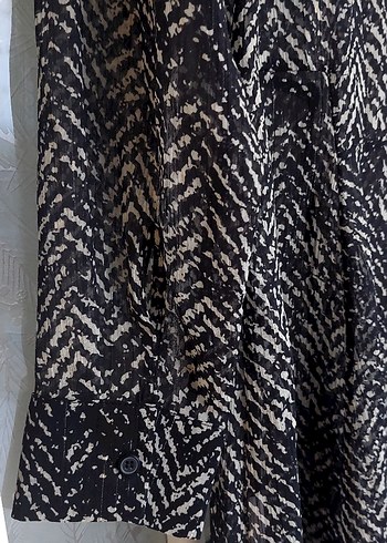 Bohem Gri Yılan Desenli V Yaka Tunik - Görsel 9