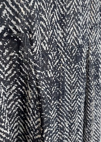 Bohem Gri Yılan Desenli V Yaka Tunik - Görsel 10