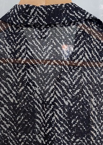 Bohem Gri Yılan Desenli V Yaka Tunik - Görsel 6