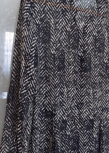 Bohem Gri Yılan Desenli V Yaka Tunik - Görsel 8