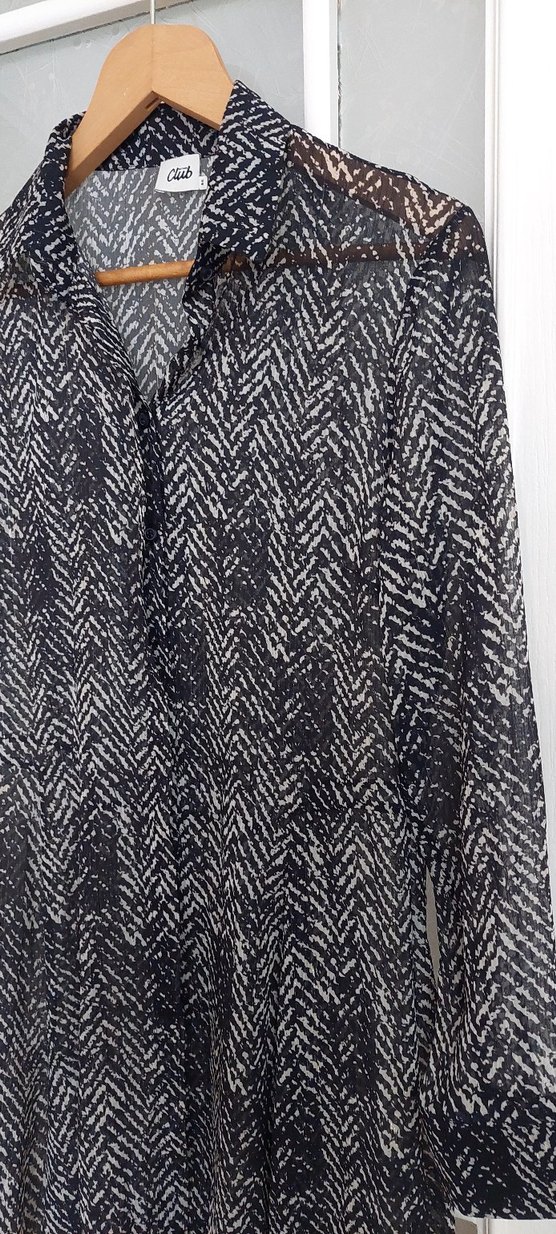 Bohem Gri Yılan Desenli V Yaka Tunik - Görsel 3