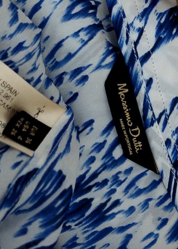 Mavi Batik Desenli v yaka Bluz - Görsel 6