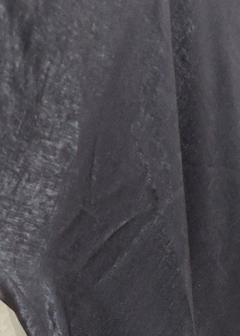 Kadın Siyah Uzun v yaka saten elbise - Görsel 3