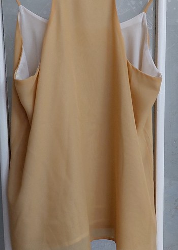 Bej Drapeli Askılı Kadın Bluz - Görsel 6