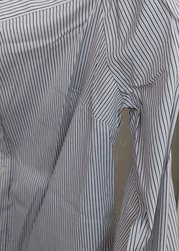 çizgili önden Düğmeli Uzun Kollu Bluz - Görsel 3