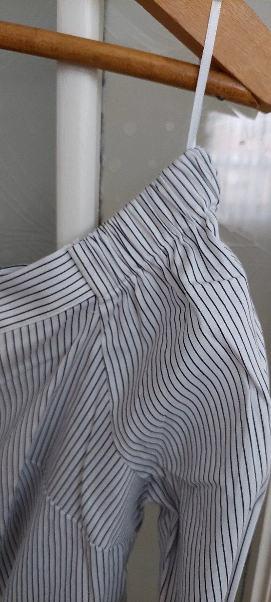 çizgili önden Düğmeli Uzun Kollu Bluz - Görsel 5