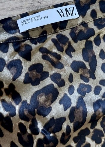 Zara Kahverengi Leopar Desenli kadın etek - Görsel 5