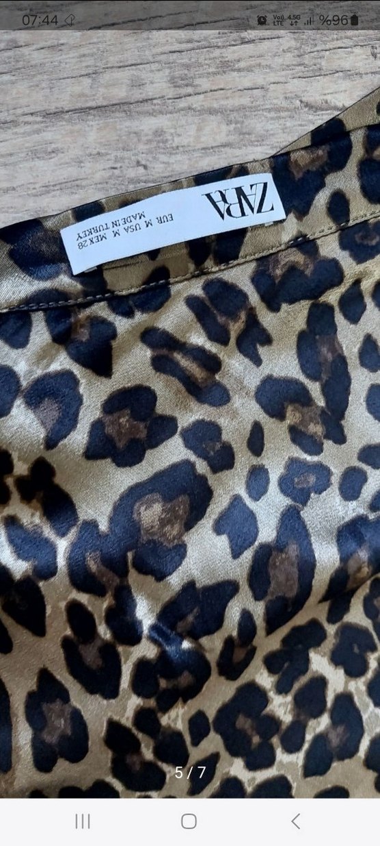 Zara Kahverengi Leopar Desenli kadın etek - Görsel 5