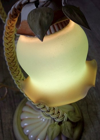 Bej Renkli Vintage Masa Lambası - Görsel 16