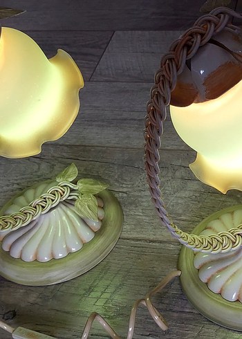 Bej Renkli Vintage Masa Lambası - Görsel 14