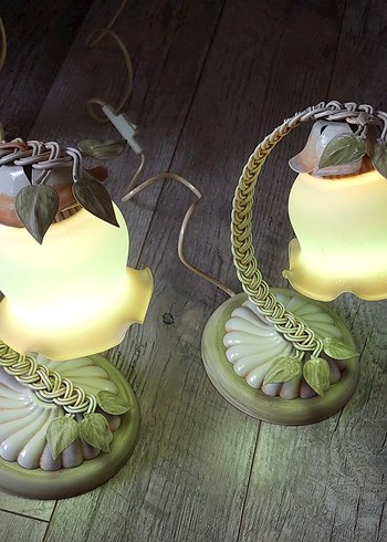 Bej Renkli Vintage Masa Lambası - Görsel 13