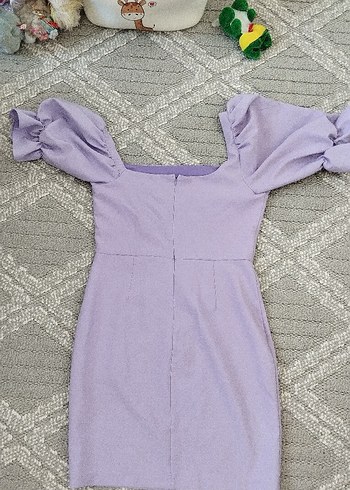 Mor Straplez Midi Elbise - Görsel 2