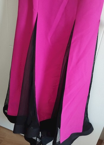 Pembe Straplez Uzun Abiye Elbise - Görsel 3