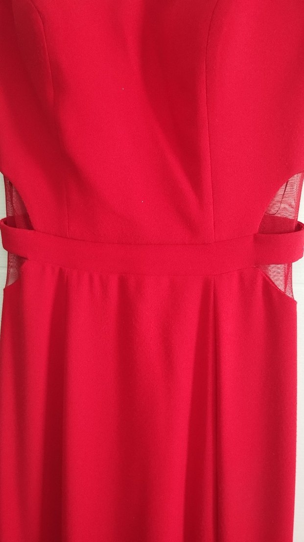 Kırmızı Uzun Abiye Elbise - Görsel 2