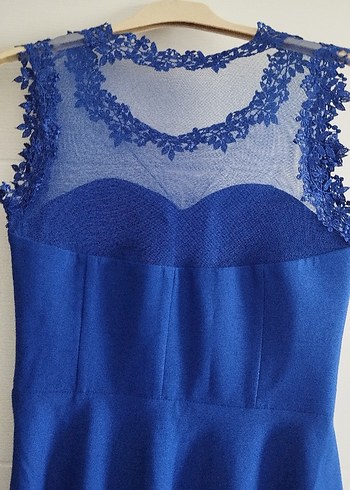 saten mürdüm abiye midi abiye elbise - Görsel 3