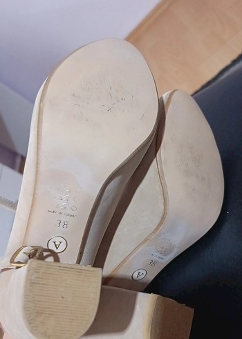 38 Beden ten rengi Renk Bej Süet Stiletto Topuklu Kadın Ayakkabı