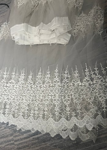 Sim nakışlı güpürlü Beyaz tül Perde - Görsel 8