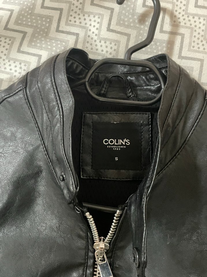 Düğmeli Siyah Erkek Deri Biker Ceket - Görsel 2