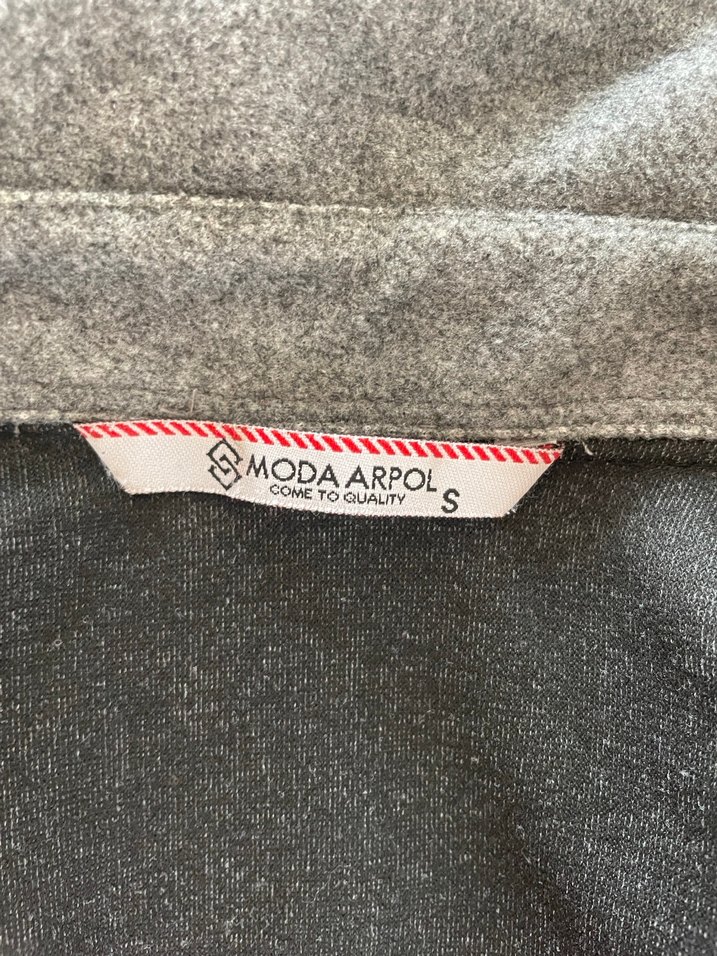 Düğmeli Gri Erkek Yün Ceket - Görsel 3