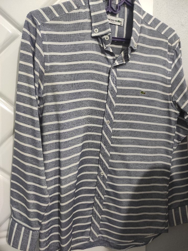 Gri Çizgili Erkek Uzun Kollu Gömlek - Görsel 2