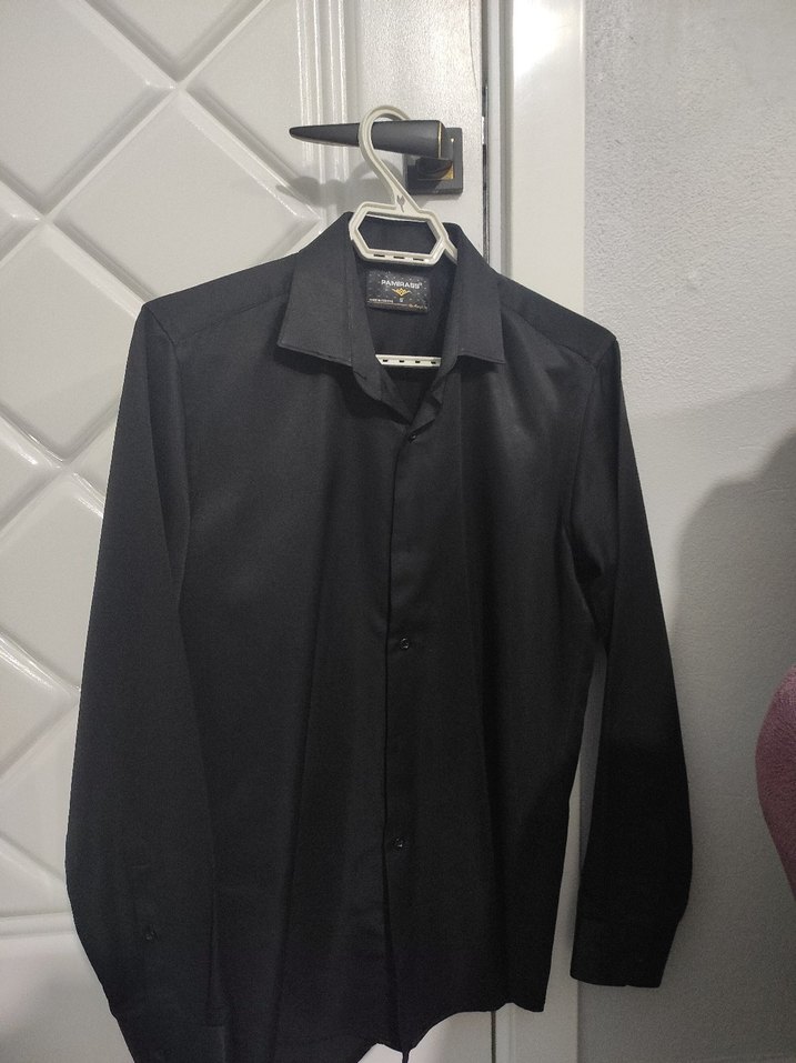 Siyah Erkek Regular Fit Uzun Kollu Gömlek - Görsel 2