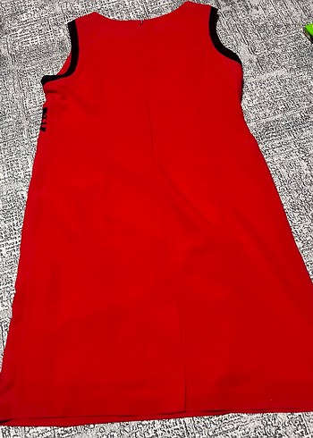 Nakışlı Kırmızı elbise - Görsel 7