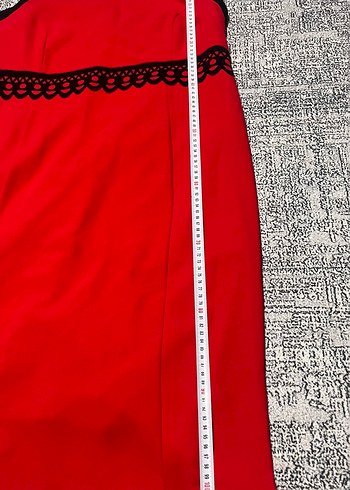Nakışlı Kırmızı elbise - Görsel 3