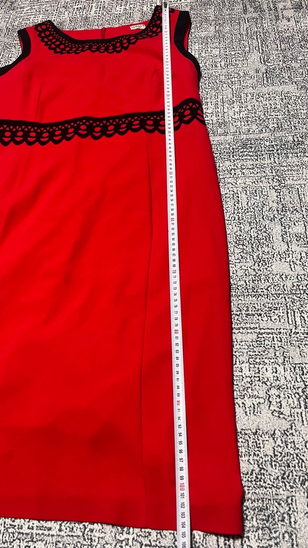 Nakışlı Kırmızı elbise - Görsel 3