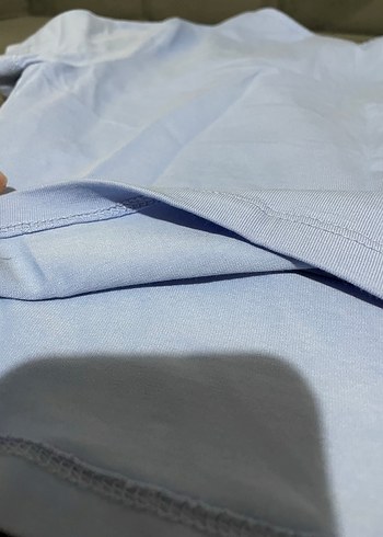 Defacto Buz Mavisi Kadın Kısa Kollu Kare Yaka Crop