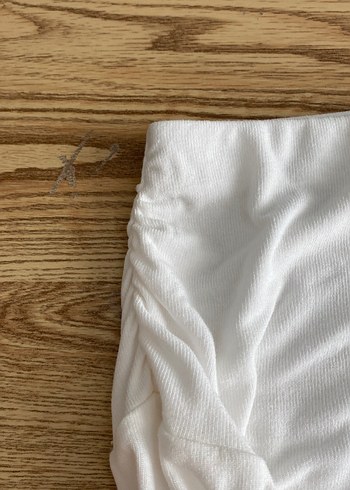 Bershka Beyaz Uzun Kollu Keten omuzları açık bluz
