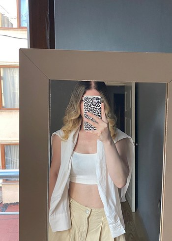 Beyaz Minimalist Midi Bralet