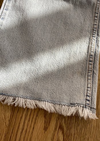 Zara Gri Bol Kesim Midi Kadın Kot Pantolon