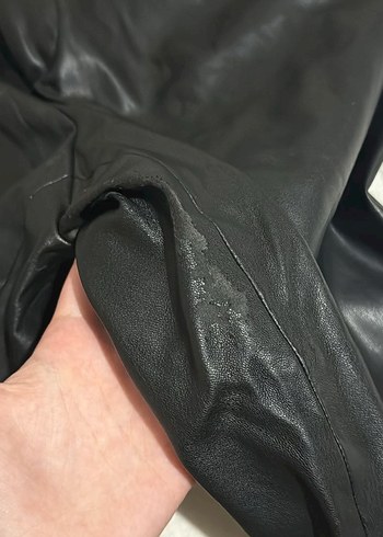 Zara Zara Kadın Siyah Deri Pantolon