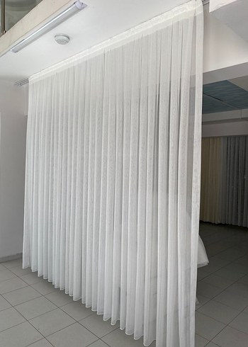 Beyaz Modern Sakallı Parlak Düz Tül