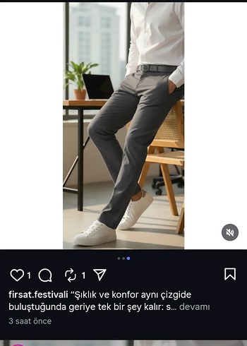 Gri Kemerli Erkek Pantolon