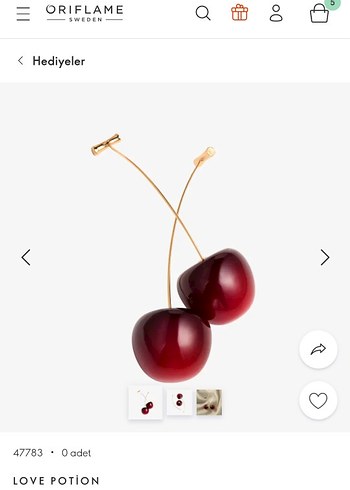 Oriflame Bordo Mini İşlemeli Küpe