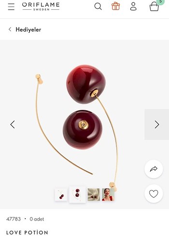 Oriflame Oriflame Bordo Mini İşlemeli Küpe