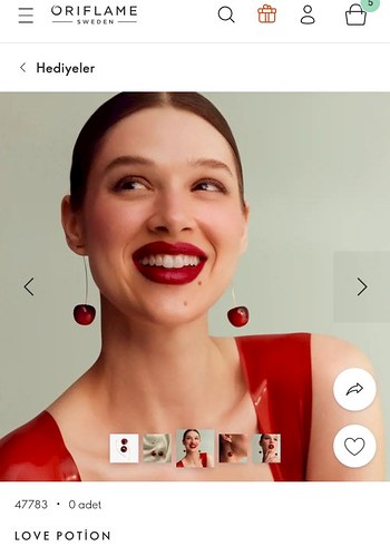  Beden bordo Renk Oriflame Bordo Mini İşlemeli Küpe
