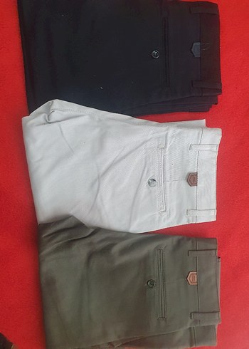 Gri Düğmeli Erkek Pamuk Pantolon