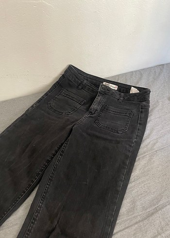 Koton Gri Bol Kesim Midi Denim Kadın Pantolon