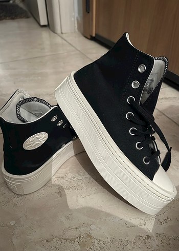 Siyah Kadın Platform converse Spor Ayakkabı