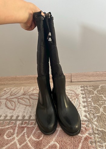 37 Beden Siyah Kadın Dizüstü Fermuarlı Çizme bot ayakkabı Elle
