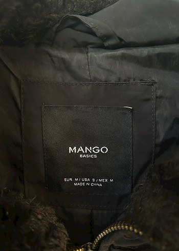 Mango Kürk Detaylı Siyah Kadın Mont
