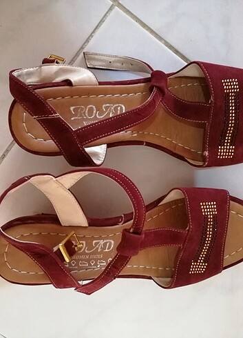 40 Beden bordo Renk Sandalet 