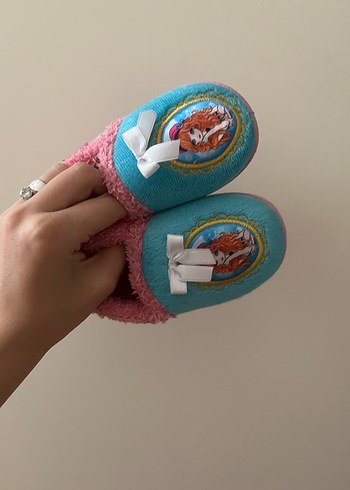 Nakışlı Turkuaz Kız Çocuk Terliği - Görsel 2