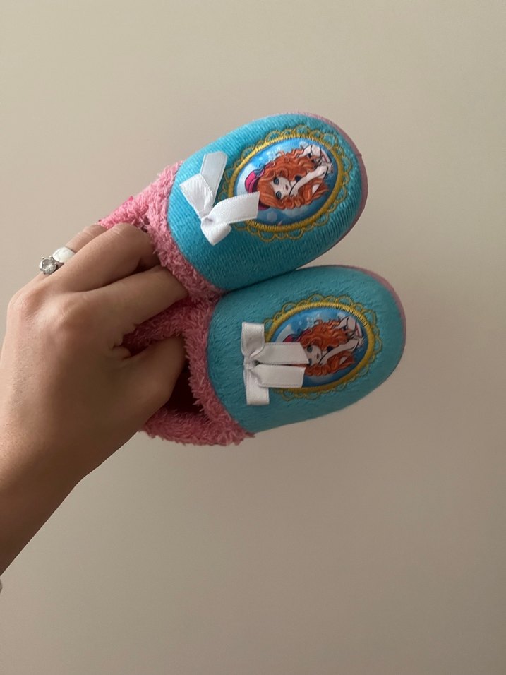 Nakışlı Turkuaz Kız Çocuk Terliği - Görsel 2