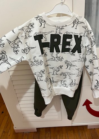 Erkek Çocuk T-Rex Baskılı Sweatshirt - Görsel 2