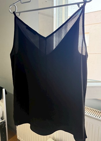 Siyah V Yaka Transparan Kadın Atlet - Görsel 2