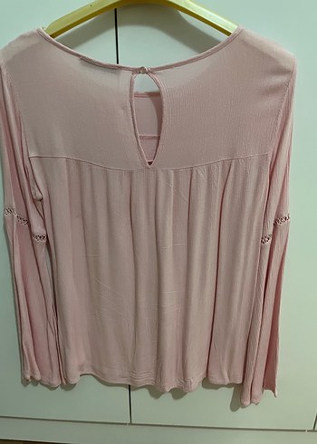 LC Waikiki Pembe Bohem Nakışlı Uzun Kollu Bluz